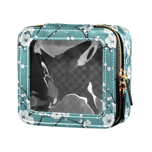 linqin Weiße Pflaumenblüten süße Reise-Make-up-Tasche, transparent, Kulturbeutel, kleine Kosmetiktasche für Geldbörse zum Fliegen, Weiße Pflaumenblüten, 1 size von linqin