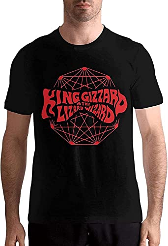 Mens King Gizzard and Lizard Wizard Round Neck Pure Cotton Short Sleeve Comfortable Adult Shirt.Shirts Top XL von Xamic