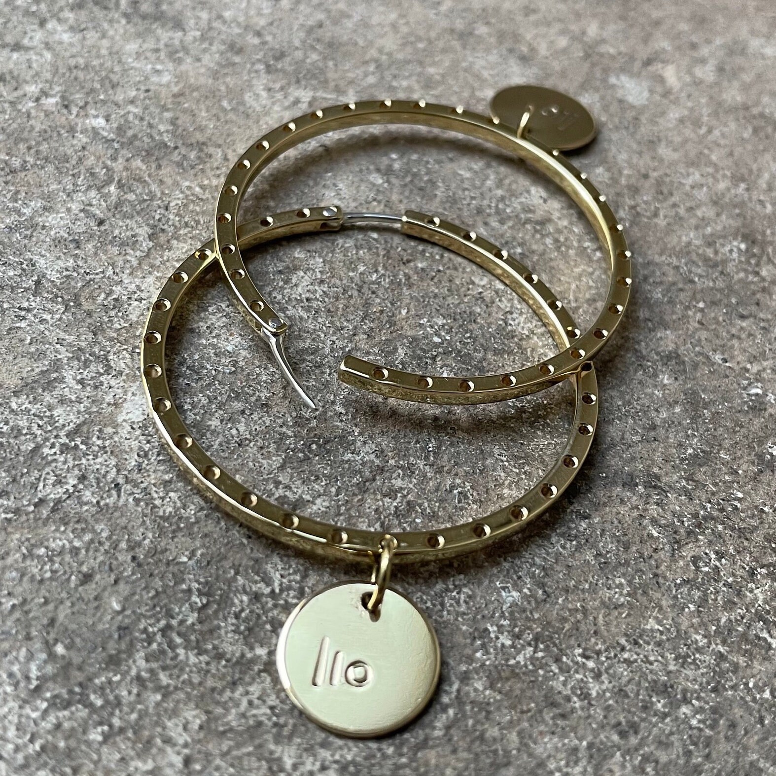 Holed Hoops With Lio Pendant/Creolen Ohrringe Earrings Coin Holed Hoops With Lio Pendant/Creolen Ohrringe Earrings Coin von lioWorks