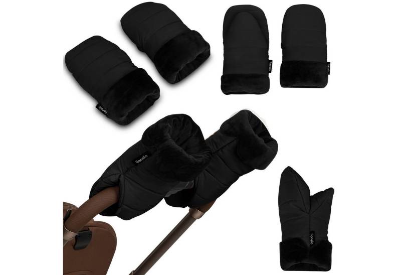 lionelo Kinderwagen-Handwärmer HANDMUFF OLI, (Set, Set mit 2 wärmenden Handschuhen und Schutzbeutel), Magnetbefestigung/warmgefüttert/windundwasserabweisend von lionelo