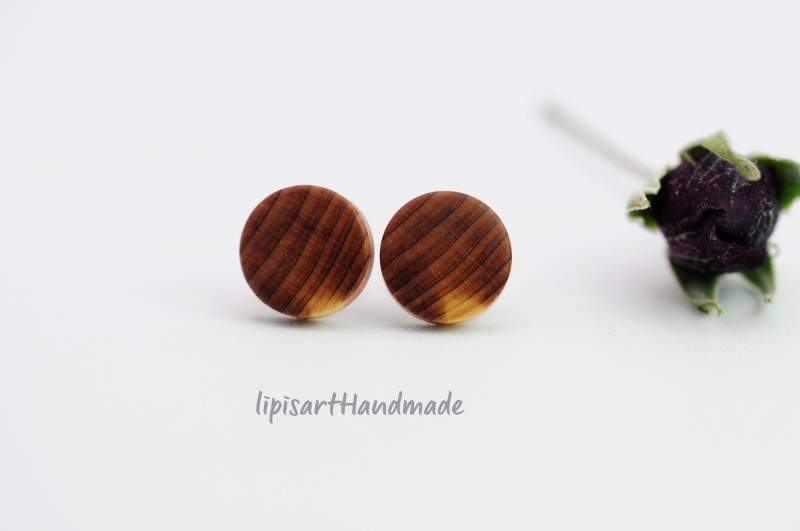 Ohrstecker - Kreisscheibe Rötliches Wacholderholz Handgedrechselt Mit Silberstecker 925 Unikat Ø 10, 5mm Ii Ohrstecker - Kreisscheibe Rötliches Wacholderholz Handgedrechselt Mit Silberstecker 925 Unikat Ø 10, 5mm Ii von lipisartHandmade