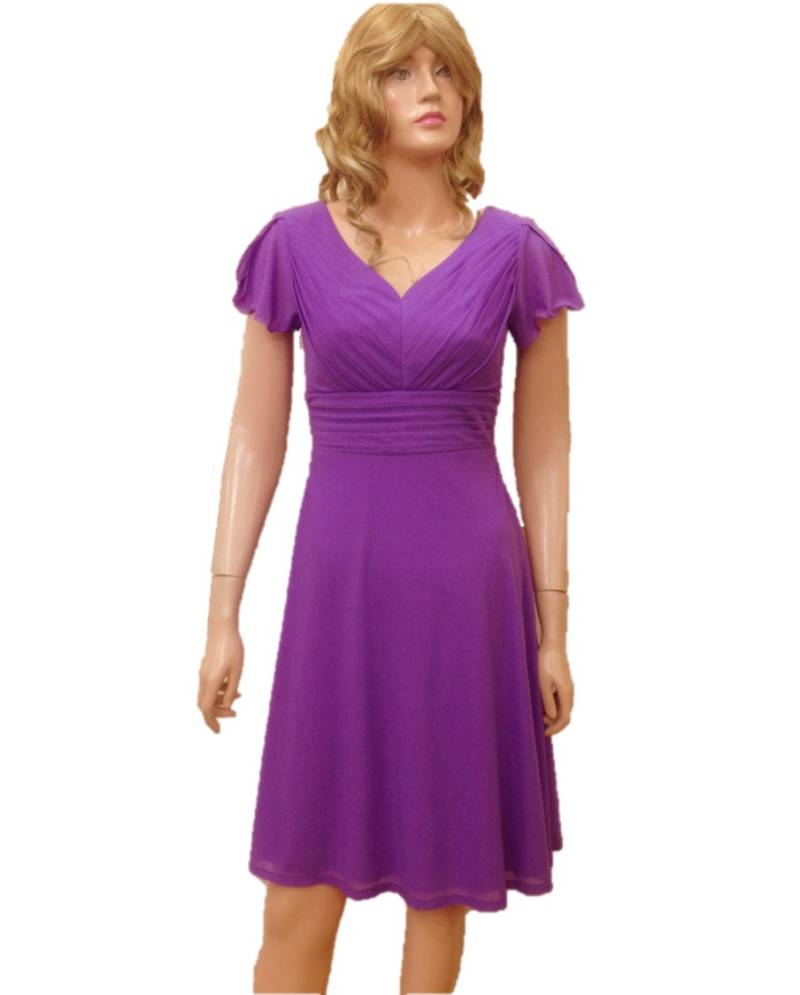 Abendkleid. Lavendel Blumenkleid. Kleid Mit Ärmeln von lisaclothing