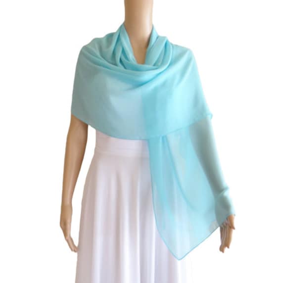 Baby Blauer Chiffon Schal. Langer Wickelschal Baby Blauer Chiffon Schal. Langer Wickelschal von lisaclothing