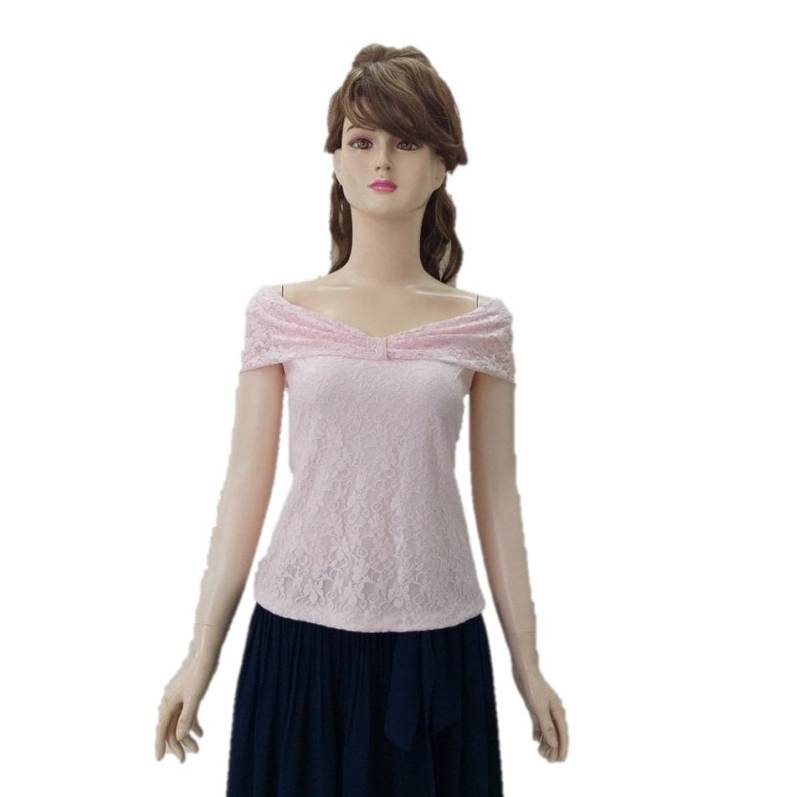 Bläulich Rosa Brautjungfer Top. Tank-Top. Stretch-Spitze Nach Oben. Partei Bluse von lisaclothing