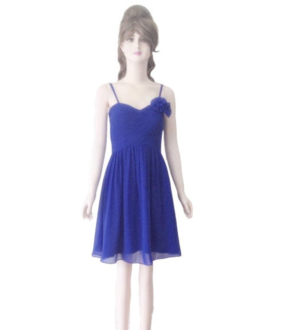 Blaue Brautjungfer Kleid. Chiffon Knie Länge Abendkleid Blaue Brautjungfer Kleid. Chiffon Knie Länge Abendkleid von lisaclothing