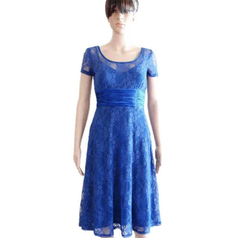 Blaue Spitze Brautjungfernkleid. Kleid Mit Ärmeln Blaue Spitze Brautjungfernkleid. Kleid Mit Ärmeln von lisaclothing