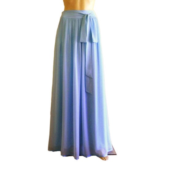 Blauer Jay Bodenlanger Rock. Brautjungfernrock. Langer Abendrock von lisaclothing