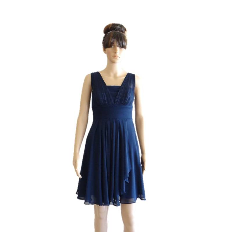 Brautjungfer Kleid. Marine Blau Knie Länge Abendkleid Brautjungfer Kleid. Marine Blau Knie Länge Abendkleid von lisaclothing