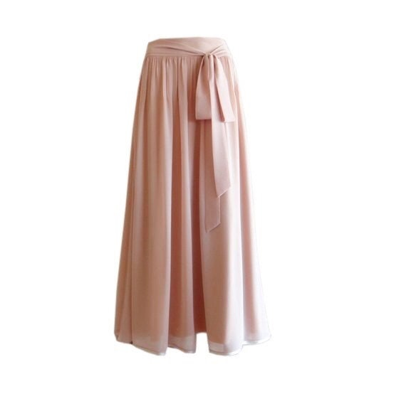 Camel Maxi Rock. Brautjungfernrock. Langer Abendrock. Chiffon Bodenlänge von lisaclothing