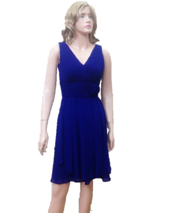 Chiffon Kleid. Blau Brautjungfernkleid Chiffon Kleid. Blau Brautjungfernkleid von lisaclothing