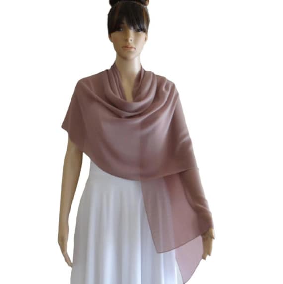 Dunkelbrauner Chiffon Schal. Langer Wickelschal Dunkelbrauner Chiffon Schal. Langer Wickelschal von lisaclothing