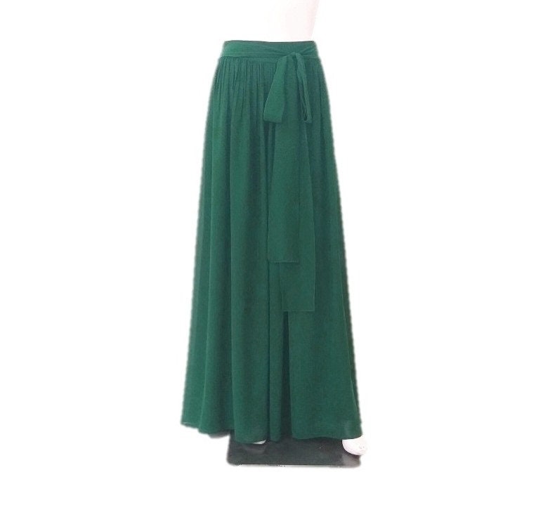 Dunkelgrüner Brautjungfernrock. Maxirock. Langer Abendrock. Chiffon Bodenlänge Rock von lisaclothing