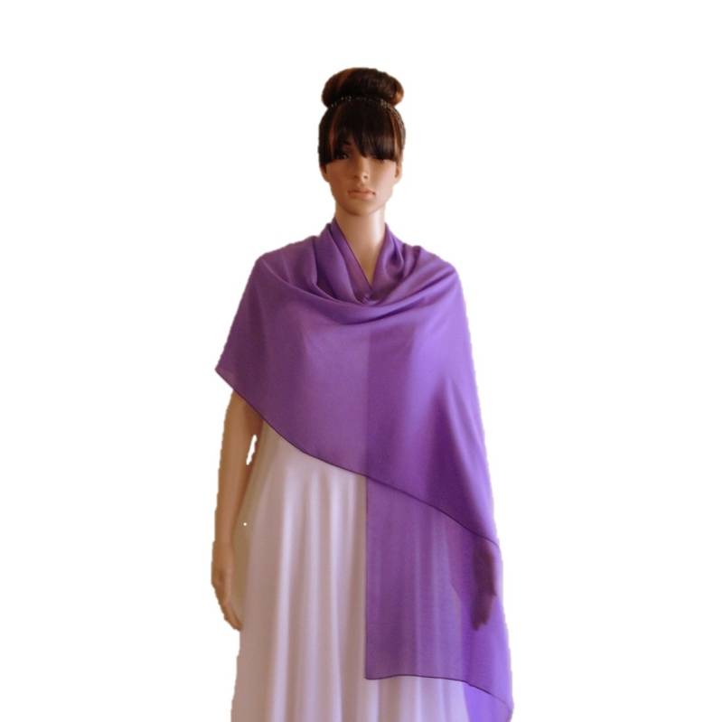 Floral Lavendel Chiffon Schal. Langer Weicher Wickelschal von lisaclothing