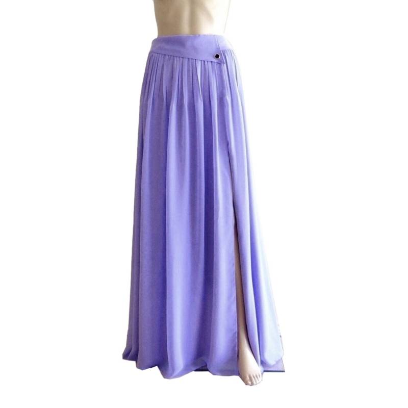 Foral Lavendel Maxi Rock. Brautjungfernrock Mit Lavendel. Langer Abendrock. Chiffon Bodenlänge von lisaclothing