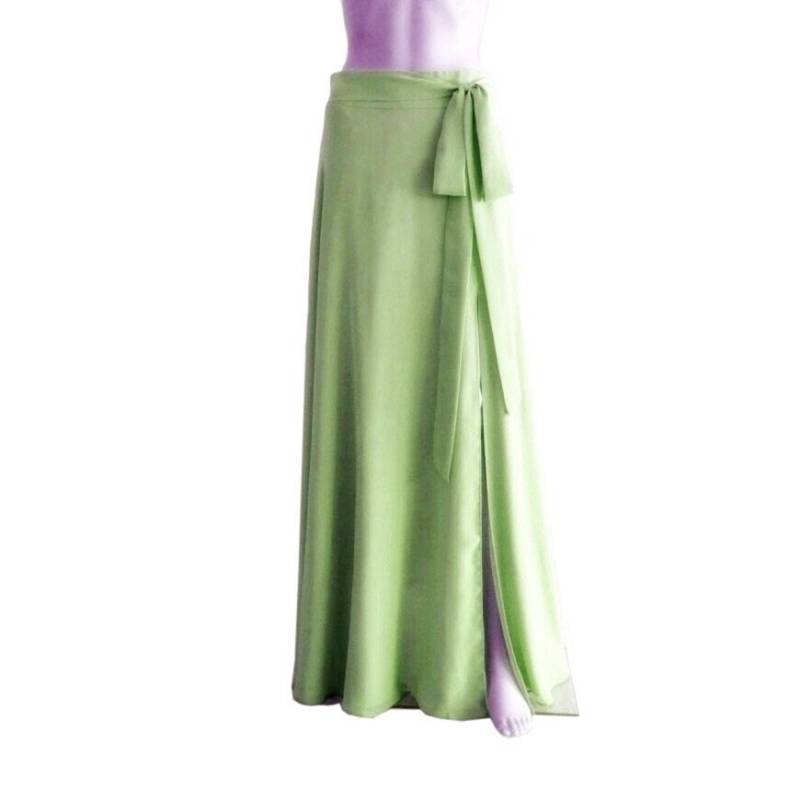 Hell Olivgrüner Maxirock. Brautjungfernrock. Langer Abendrock. Chiffon Bodenlänge Rock von lisaclothing