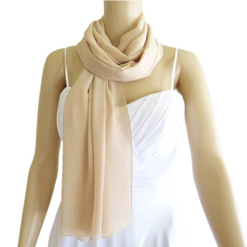 Hellbrauner Chiffon Schal. Weicher Wickelschal. Langer Hellbrauner Chiffon Schal. Weicher Wickelschal. Langer von lisaclothing