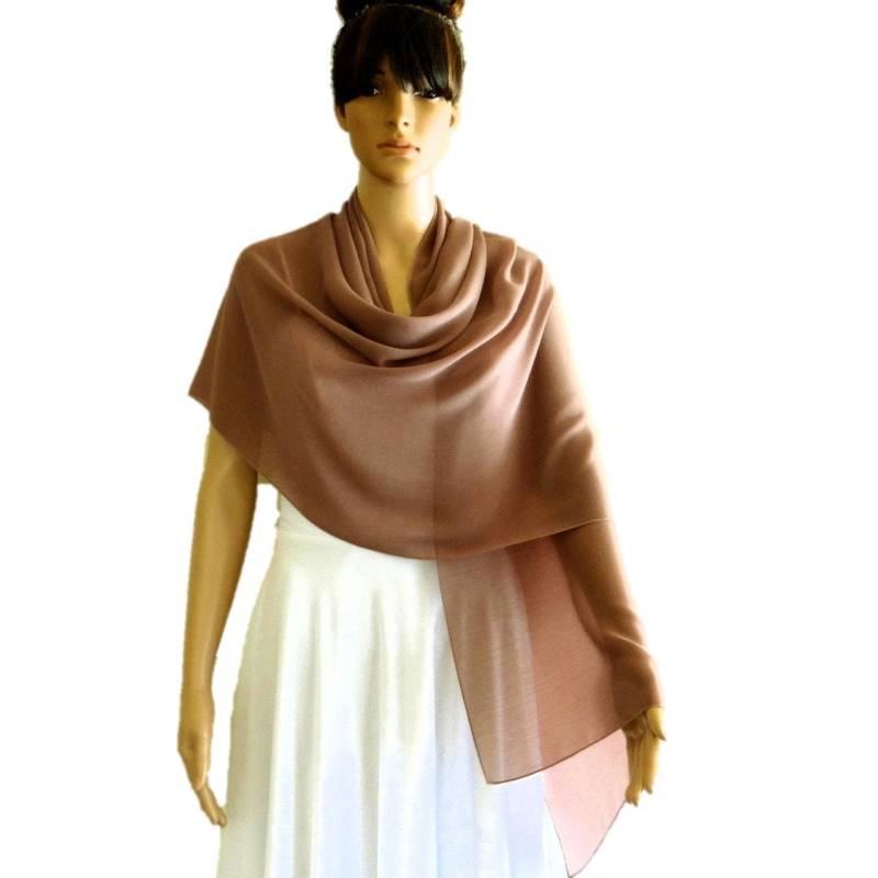 Hellbrauner Wickelschal. Langer Schal. Schal Aus Chiffon Hellbrauner Wickelschal. Langer Schal. Schal Aus Chiffon von lisaclothing
