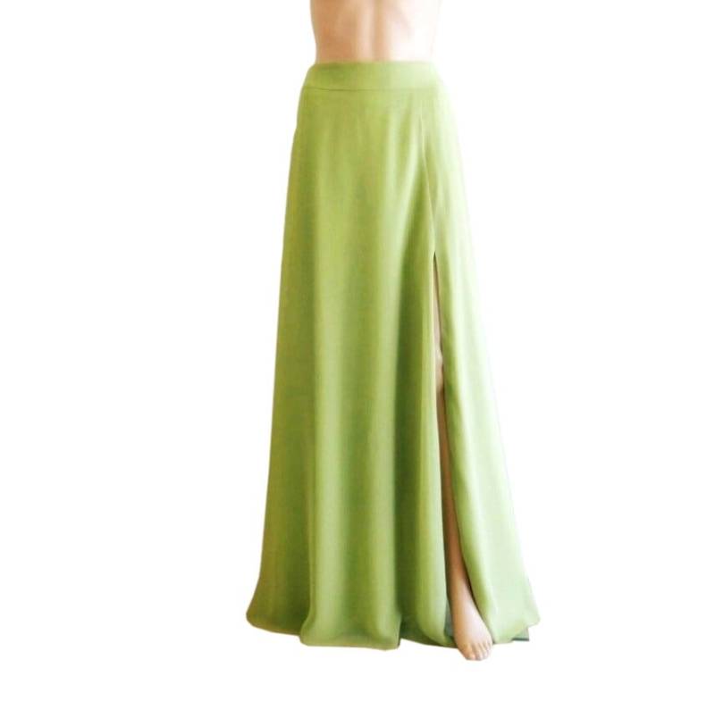 Klee Maxirock. Kleeblatt Brautjungfernrock. Langer Abendrock. Chiffon Bodenlänge Rock. Rock Mit Schlitz von lisaclothing