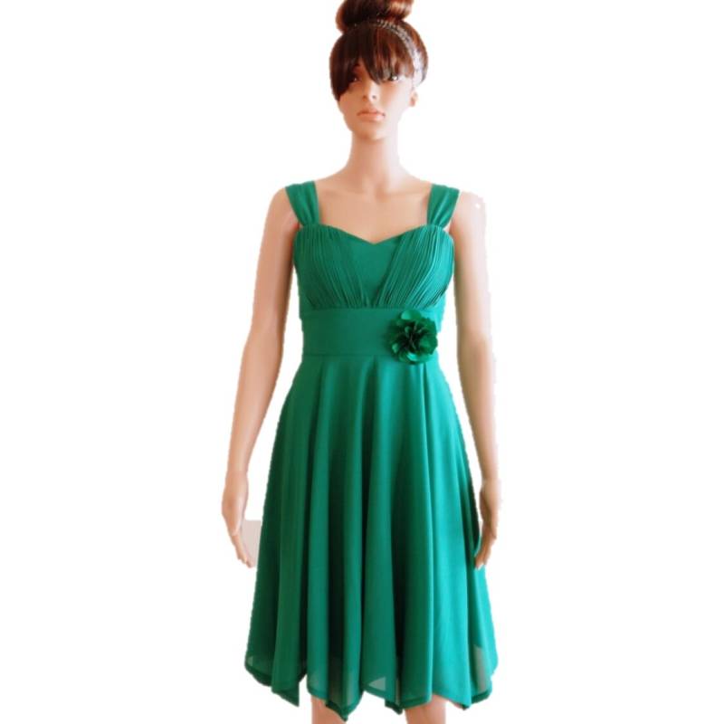 Kleeblatt Brautjungfer Kleid. Abendkleid. Chiffon Knie Länge Kleid von lisaclothing