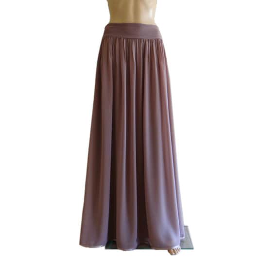 Langer Brautjungfernrock. Dark Tan Maxi Rock von lisaclothing