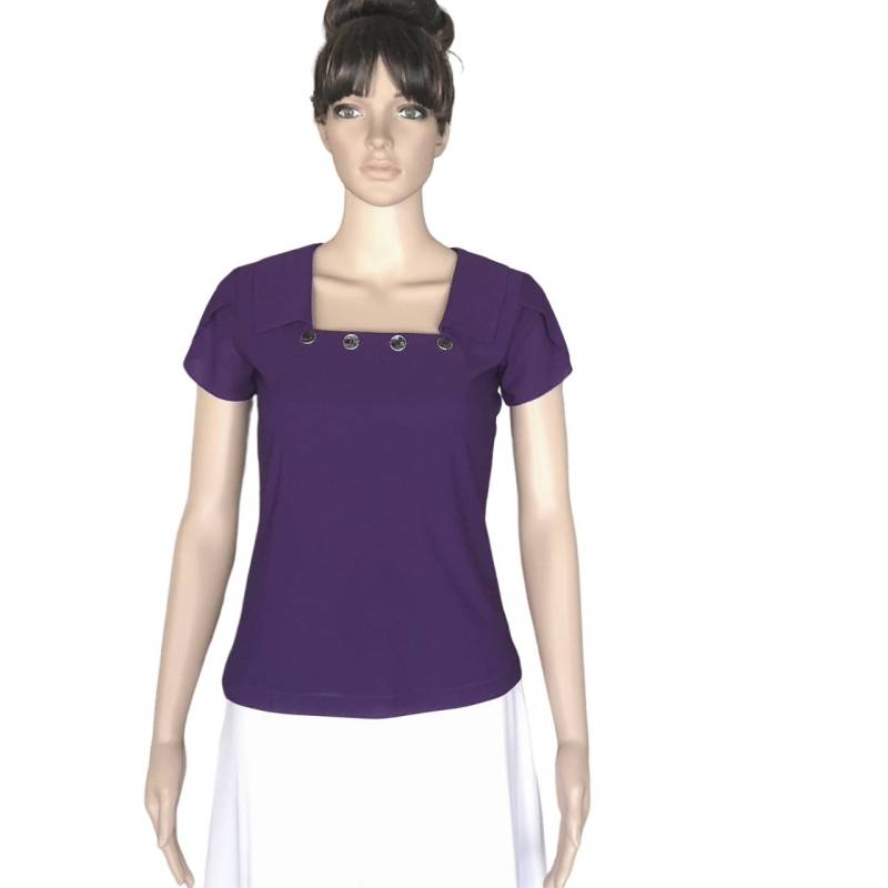 Lila Brautjungfer Top. Chiffon Party-Bluse. Top Mit Ärmeln von lisaclothing