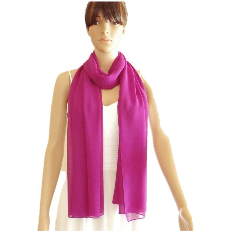 Magenta Chiffon Schal. Magentafarbener Wickelschal. Weicher Langer von lisaclothing