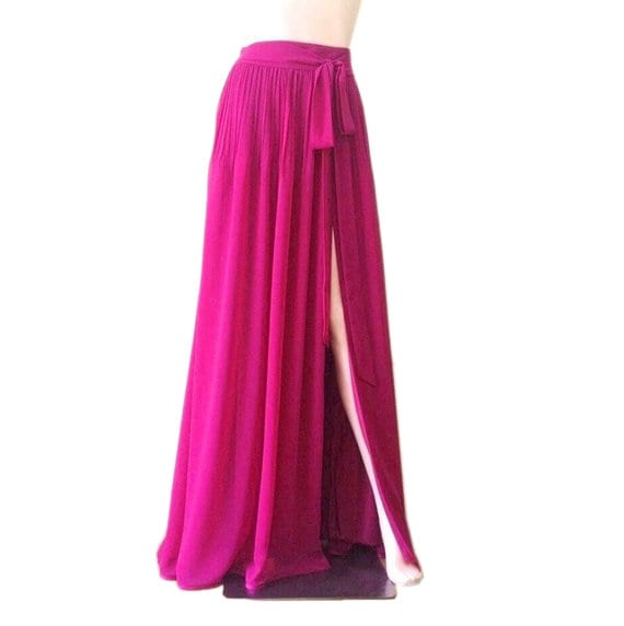 Magenta Maxi Rock. Brautjungfernrock. Langer Abendrock. Bodenlänge von lisaclothing