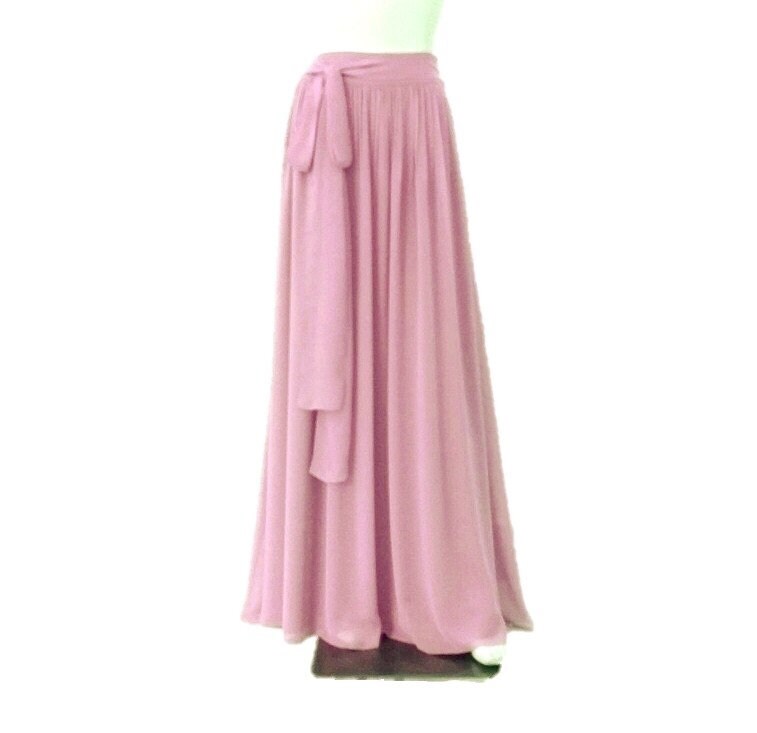 Mauve Maxi Rock. Brautjungfernrock. Langer Abendrock. Chiffon Bodenlänge von lisaclothing