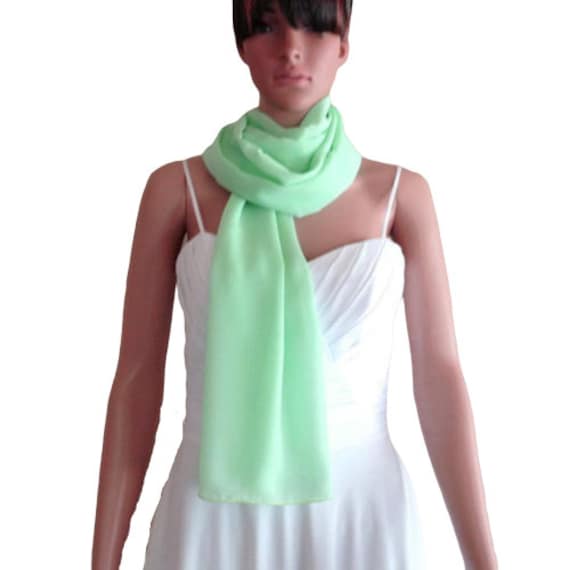 Mintgrüner Langer Schal. Wickelschal. Weicher Chiffon von lisaclothing