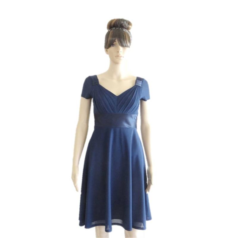 Navy Blau Brautjungfernkleid. Kappe Ärmel Kleid Navy Blau Brautjungfernkleid. Kappe Ärmel Kleid von lisaclothing