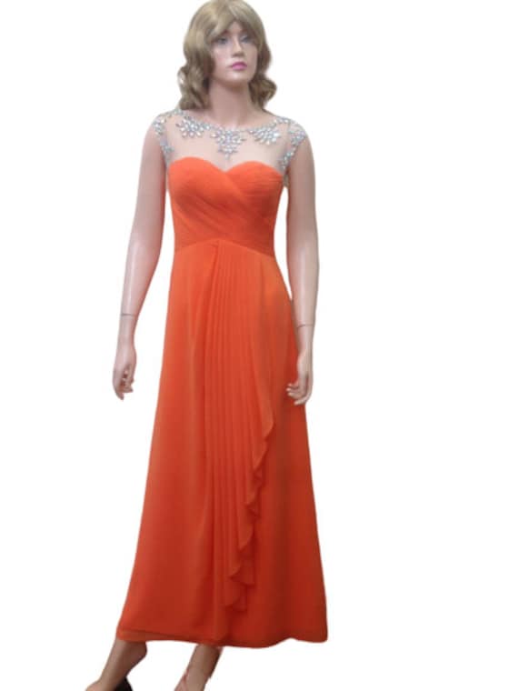 Orange Prom Kleid. Lange Brautjungfer Kleid von lisaclothing