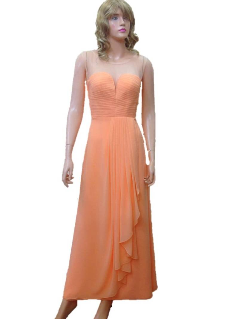 Peach Prom Dress. Perdenmaid Kleid. Maxi Chiffon Floor Length von lisaclothing