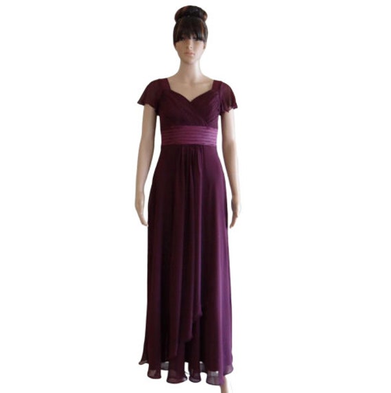 Pflaume Prom Kleid. Lange Brautjungfer Chiffon Maxi Kleid von lisaclothing