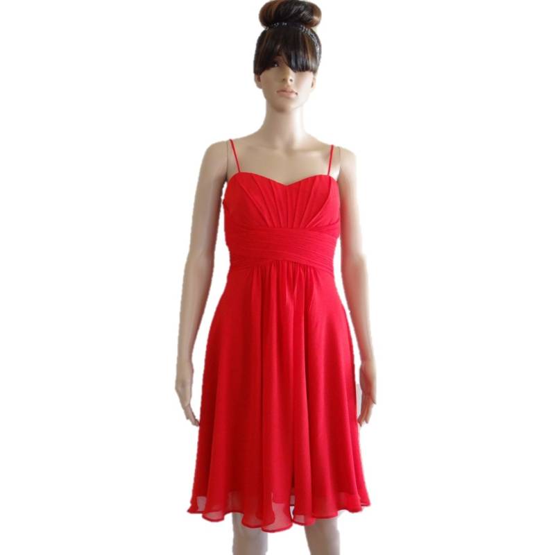 Rote Brautjungfer Kleid. Abendkleid. Chiffon Knie Länge von lisaclothing