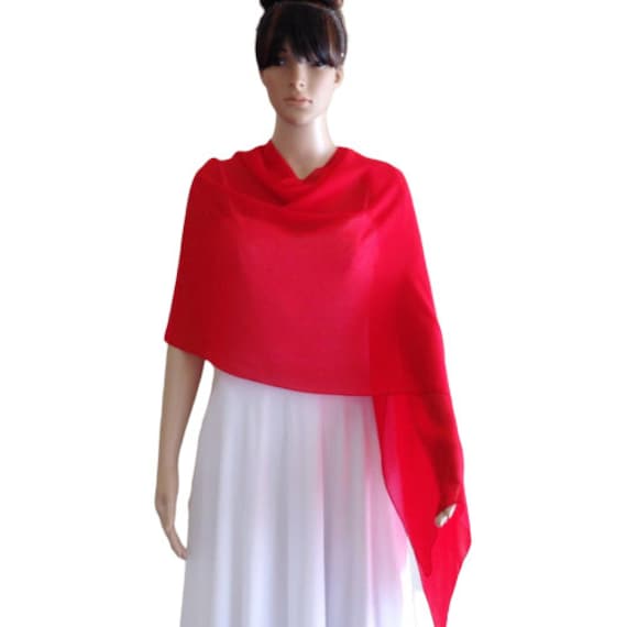 Roter Chiffon Schal. Langer Wickelschal von lisaclothing