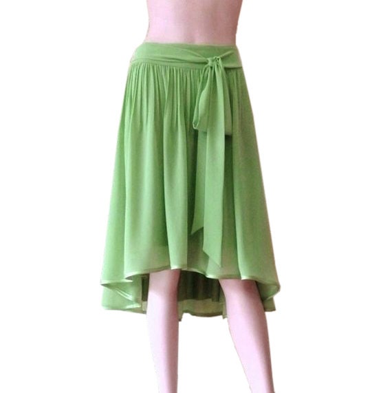 Salbei Grün High Low Rock. Salbeigrüner Brautjungfernrock. Chiffon Abendrock von lisaclothing