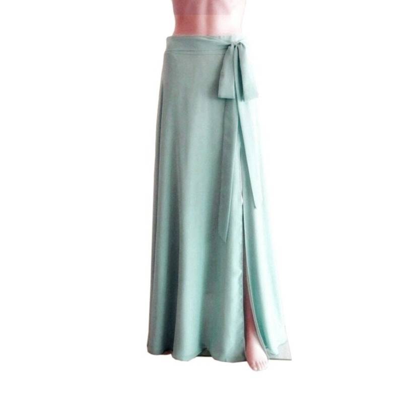 Schieferblauer Maxirock. Brautjungfernrock. Langer Abendrock. Chiffon Bodenlänge Rock. Rock Mit Schlitz von lisaclothing