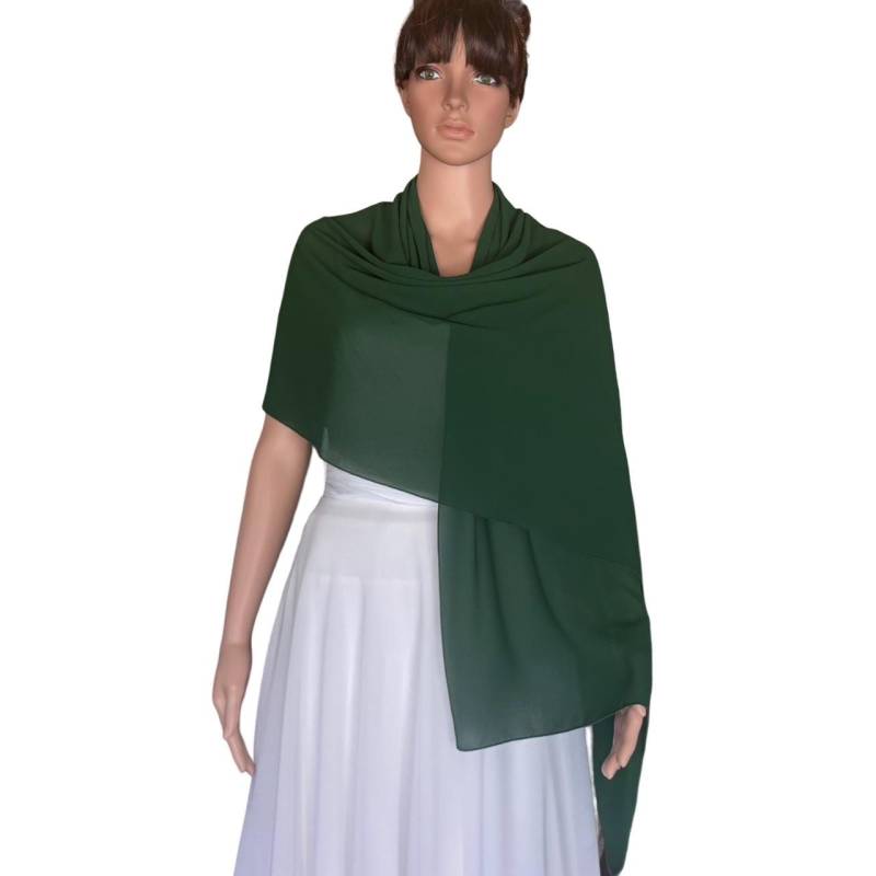 Smaragdgrüne Chiffonstola. Weicher Chiffon Schal. Smaragdgrüner Langer von lisaclothing