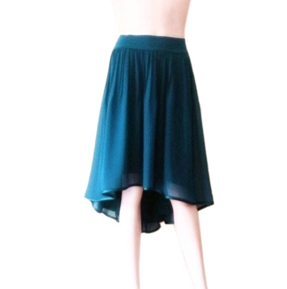 Teal Blue High Low Rock. Blauer Brautjungfernrock. Chiffon Abendrock von lisaclothing