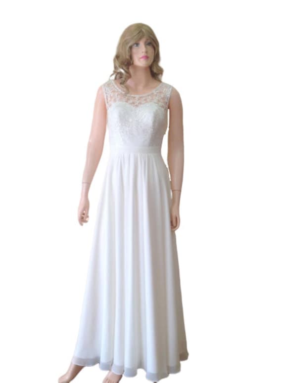 Weiße Prom Kleid. Maxi-Kleid. Brautjungfer von lisaclothing
