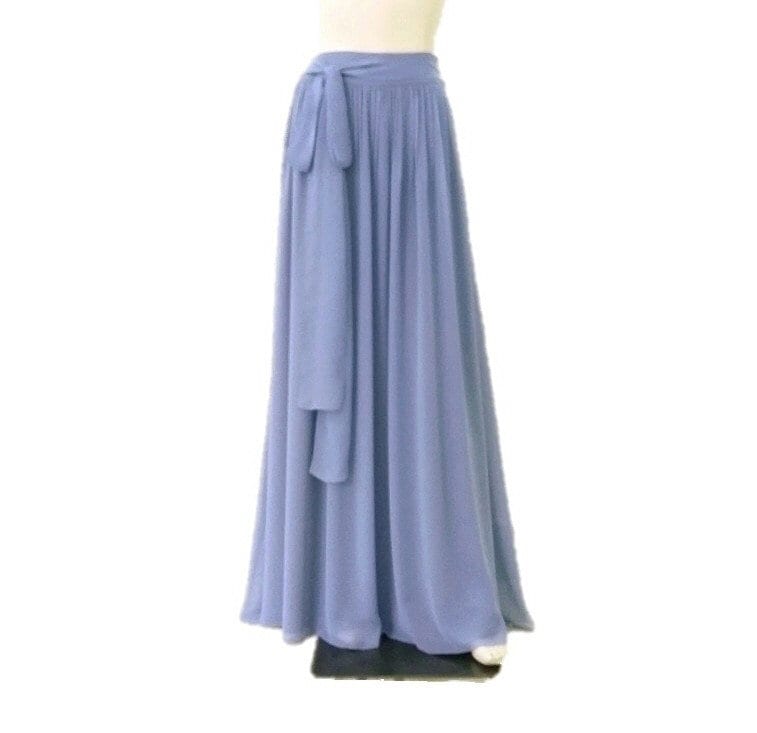 stahlblauer Brautjungfernrock. Chiffon Bodenlänge Rock. Maxirock. Langer Abendrock von lisaclothing