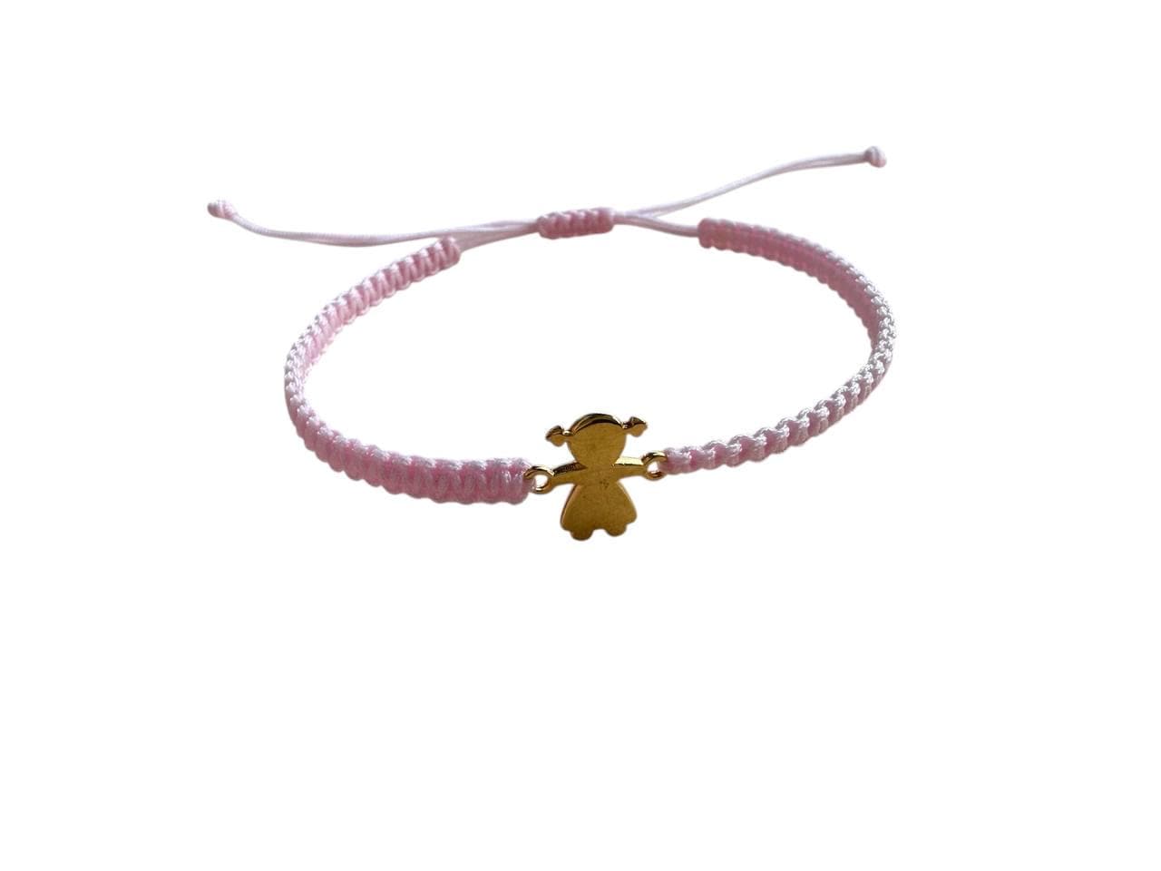 Handgemachtes Makramee Armband Mit Goldenem Kind-Anhänger - in 38 Farben & 5 Größen Handgemachtes Makramee Armband Mit Goldenem Kind-Anhänger - in 38 Farben & 5 Größen von lisakohlerhandmade