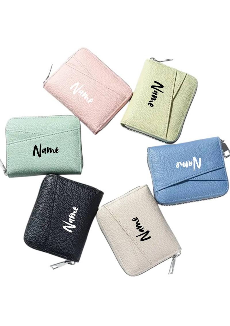Kompakte Geldbörse Mit Reißverschluss - Personalisierbar | Verschiedene Farben von lisakohlerhandmade