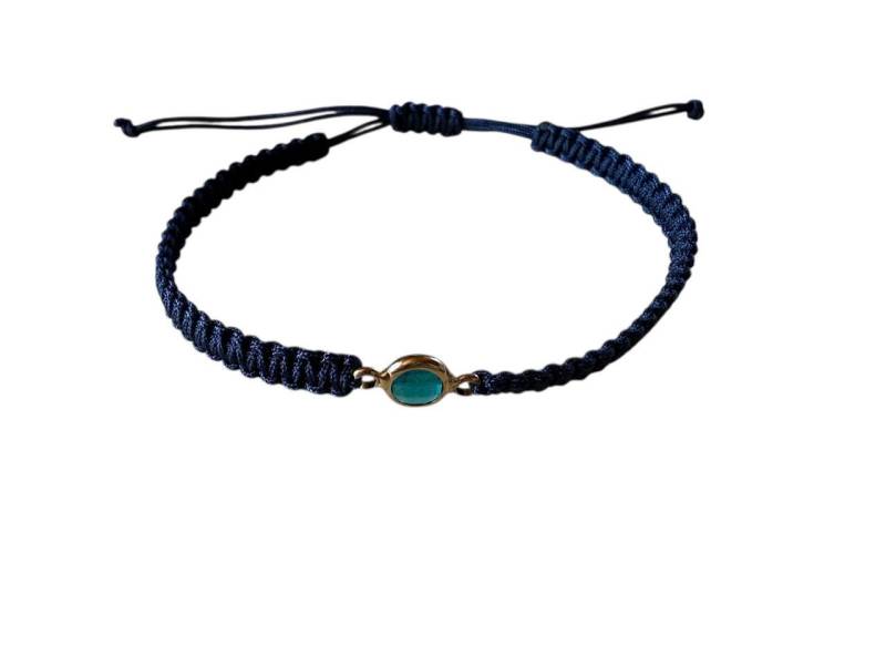 Makramee Armband Mit Roségold-Anhänger Blauem Glas | Verstellbar & Handgemacht Makramee Armband Mit Roségold-Anhänger Blauem Glas | Verstellbar & Handgemacht von lisakohlerhandmade