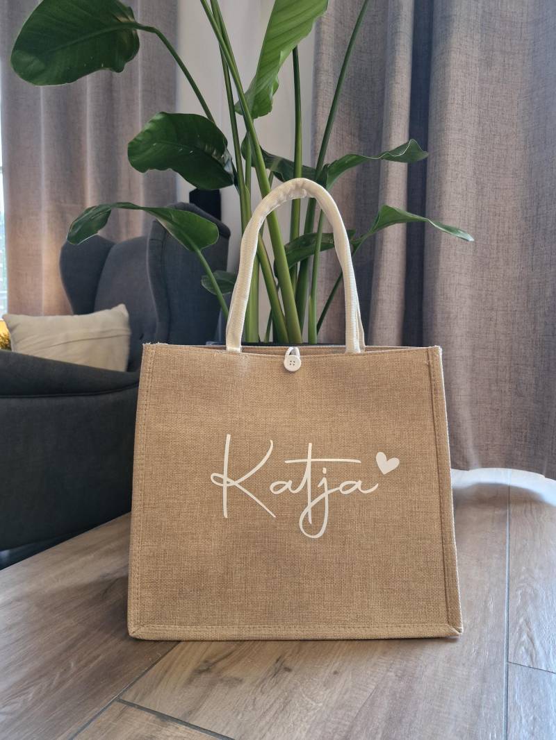Tasche Mit Wunschnamen Jute Henkeltasche Shopping Personalisiert Kommunion Jutetasche Babyparty Mutterschutz Mädchen Weihnachtsgeschenk von lisakreativamwerk