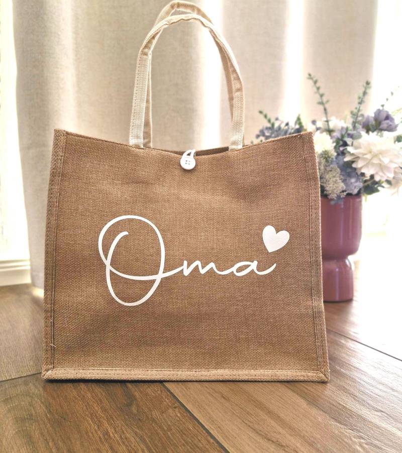 Tasche Oma Mama Mom Jute Henkeltasche Shopping Muttertag Geschenk Mutter Jutetasche Omi Bag Mutterschutz Enkel Weihnachtsgeschenk von lisakreativamwerk