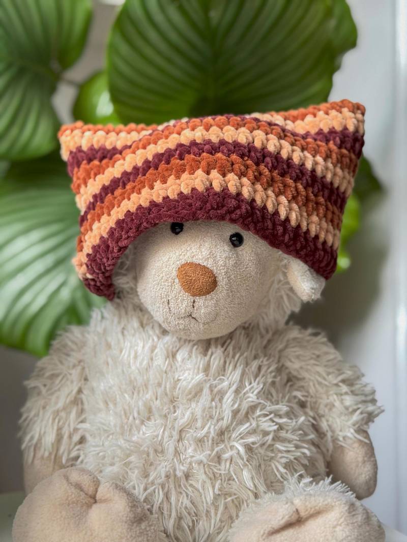 Braune Katzenohrenmütze, Katzenmütze Braun Braune Katzenohrenmütze, Katzenmütze Braun von lisasfancycrochet