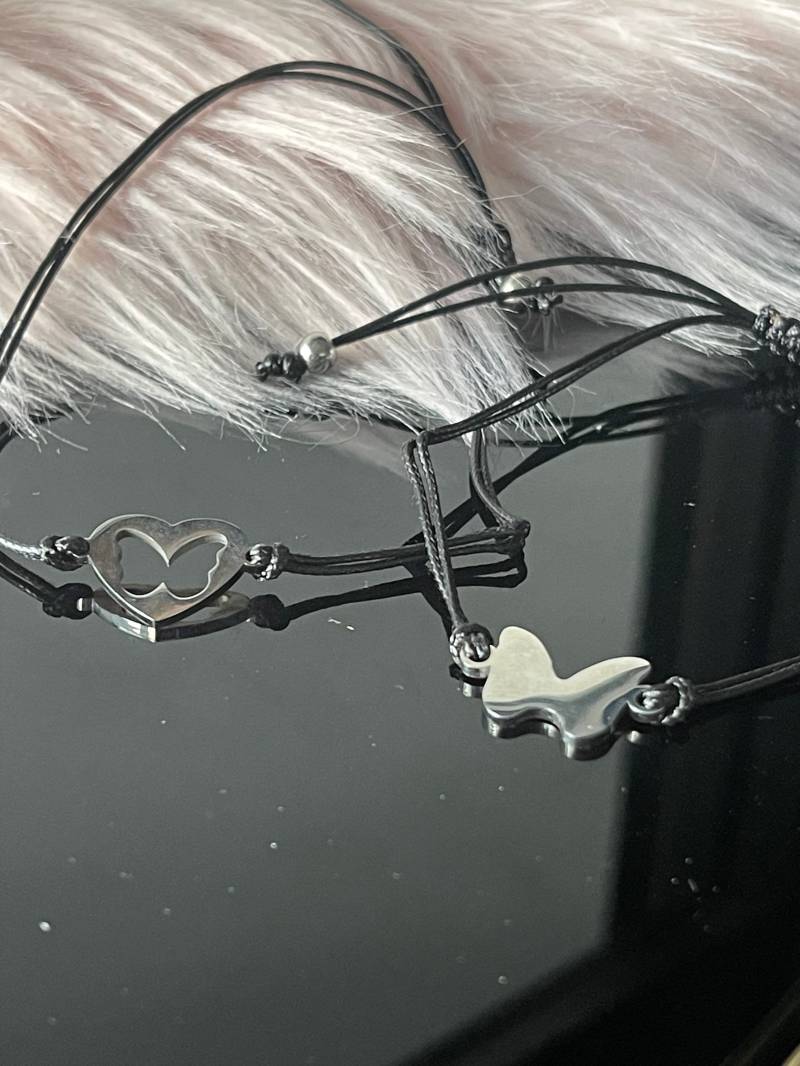 Freundinnen Armband; Mutter Tochter Armband Silber Schmetterling von lisinis