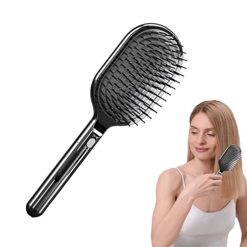 lisutupode Leicht zu reinigende Haarbürste | Haarmassagebürste mit einziehbaren Borsten | Selbstreinigender Massagekamm für Frauen Mädchen, tragbare Haarbürste für dickes Haar, langes Haar von lisutupode