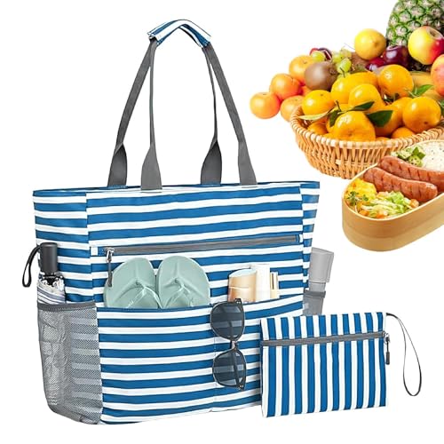 lisutupode Strandtasche - Einkaufstasche wasserfeste Picknicktasche,Sanddichter Faltbarer Organizerbeutel Für Reisen Wasserflaschen Schwimmbad Boot Sonnenbrillen von lisutupode